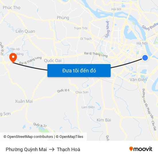 Phường Quỳnh Mai to Thạch Hoà map