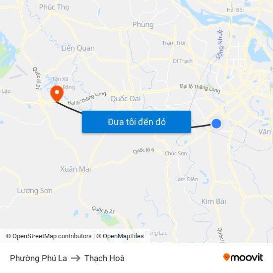 Phường Phú La to Thạch Hoà map
