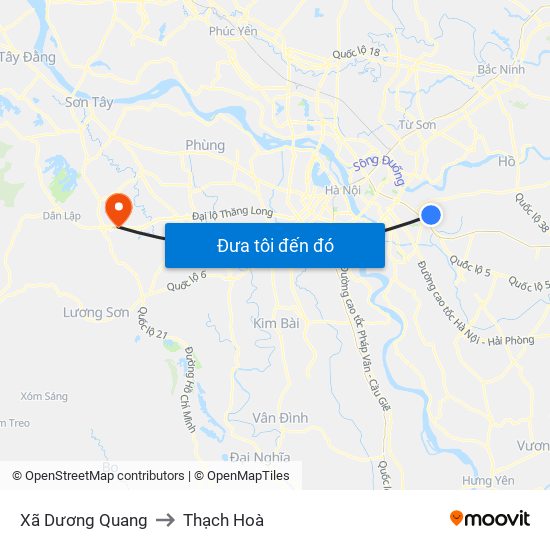 Xã Dương Quang to Thạch Hoà map