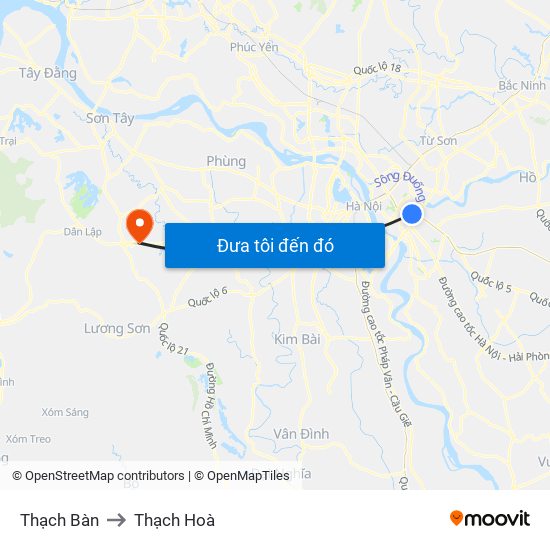 Thạch Bàn to Thạch Hoà map