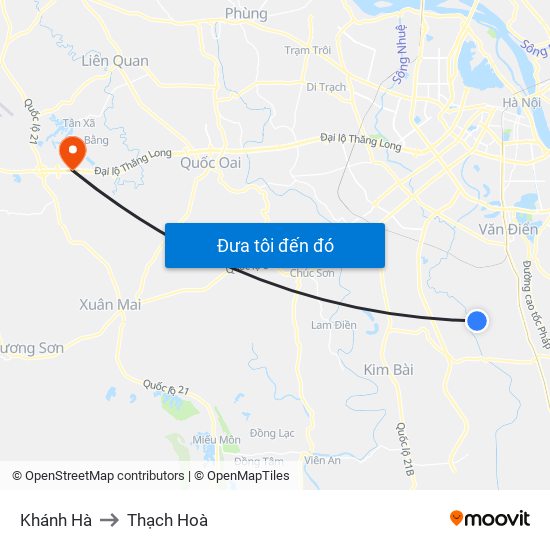 Khánh Hà to Thạch Hoà map