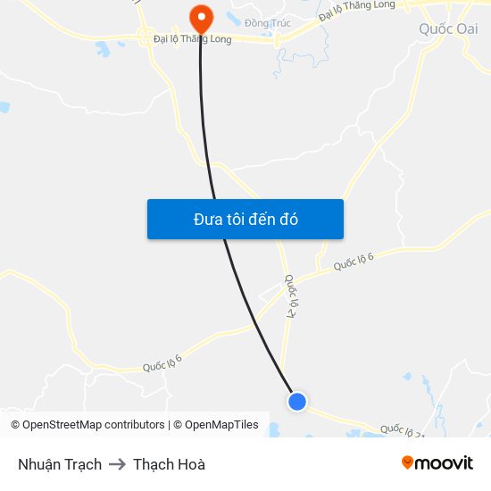 Nhuận Trạch to Thạch Hoà map