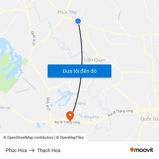 Phúc Hòa to Thạch Hoà map