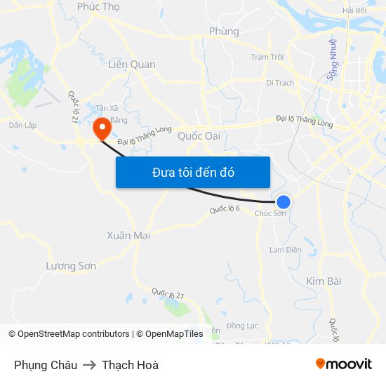 Phụng Châu to Thạch Hoà map