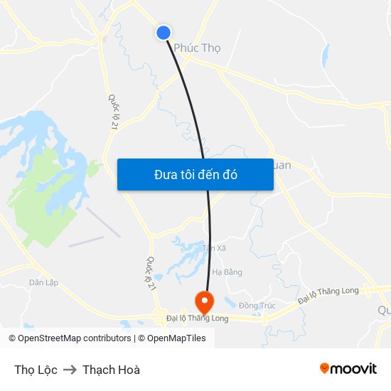 Thọ Lộc to Thạch Hoà map