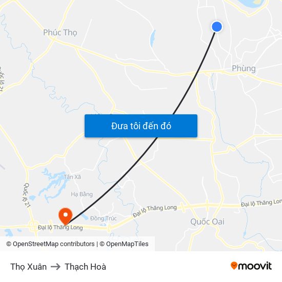 Thọ Xuân to Thạch Hoà map