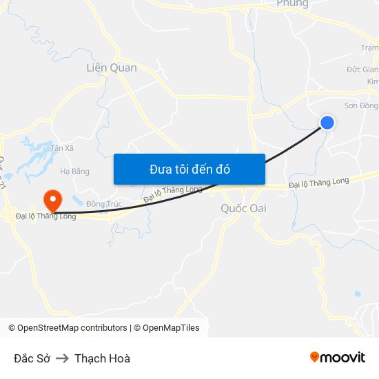 Đắc Sở to Thạch Hoà map