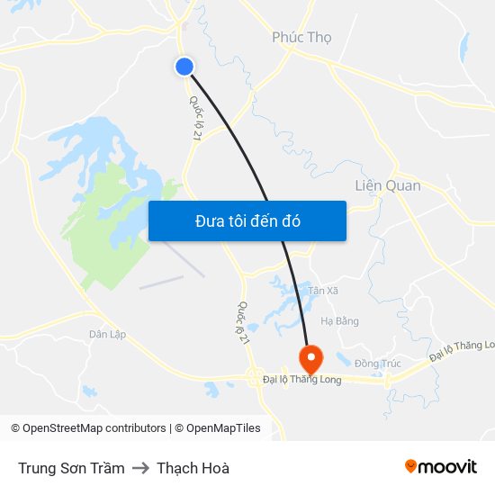Trung Sơn Trầm to Thạch Hoà map