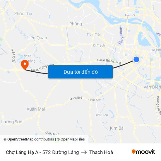 Chợ Láng Hạ A - 572 Đường Láng to Thạch Hoà map