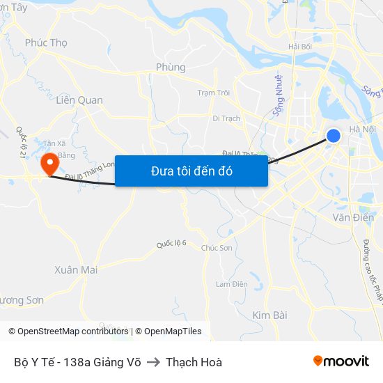 Bộ Y Tế - 138a Giảng Võ to Thạch Hoà map