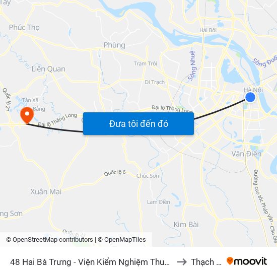 48 Hai Bà Trưng - Viện Kiểm Nghiệm Thuốc Trung Ương to Thạch Hoà map