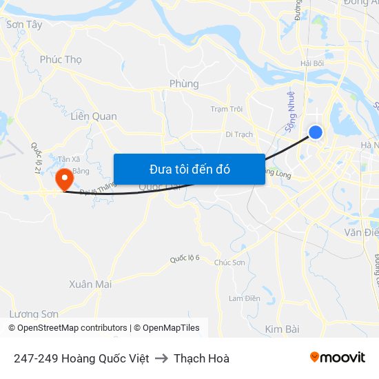 247-249 Hoàng Quốc Việt to Thạch Hoà map