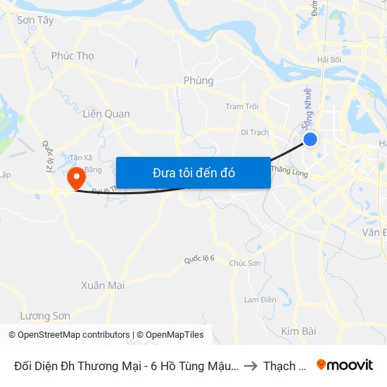 Đối Diện Đh Thương Mại - 6 Hồ Tùng Mậu (Cột Sau) to Thạch Hoà map