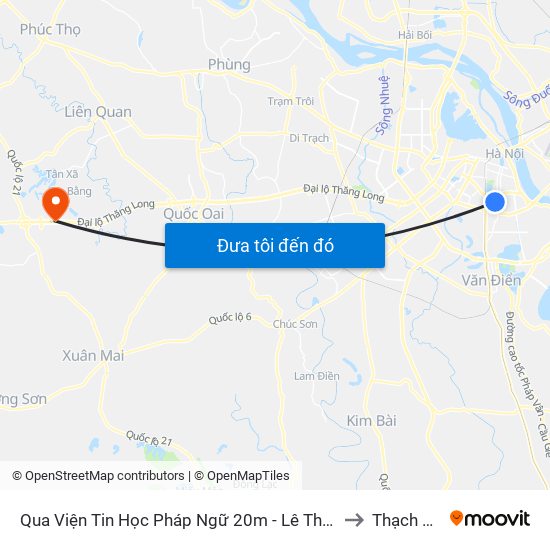 Qua Viện Tin Học Pháp Ngữ 20m - Lê Thanh Nghị to Thạch Hoà map