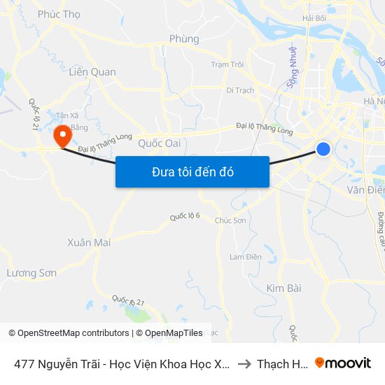 477 Nguyễn Trãi - Học Viện Khoa Học Xã Hội to Thạch Hoà map