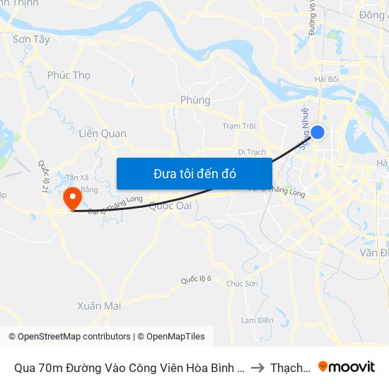 Qua 70m Đường Vào Công Viên Hòa Bình - Phạm Văn Đồng to Thạch Hoà map