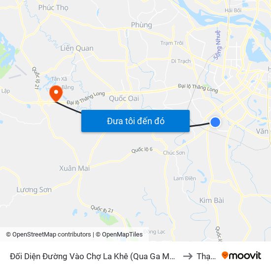 Đối Diện Đường Vào Chợ La Khê (Qua Ga Metro La Khê) - 405 Quang Trung (Hà Đông) to Thạch Hoà map