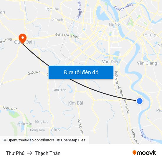 Thư Phú to Thạch Thán map