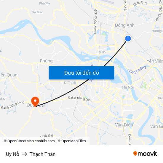 Uy Nỗ to Thạch Thán map