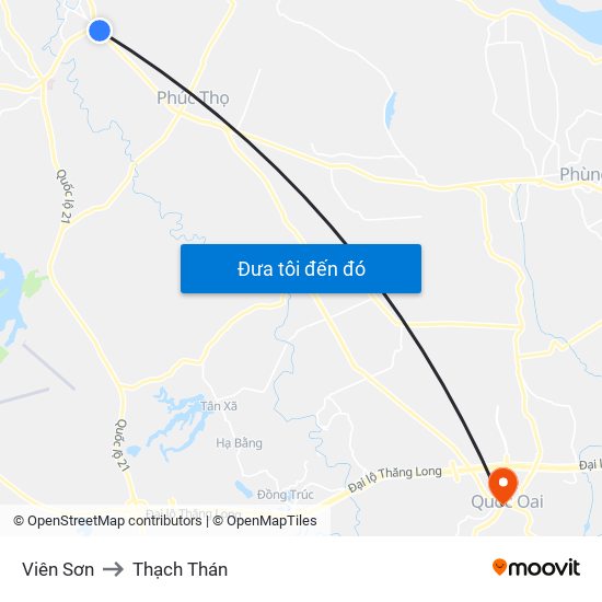 Viên Sơn to Thạch Thán map