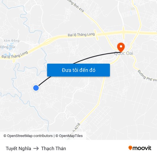 Tuyết Nghĩa to Thạch Thán map