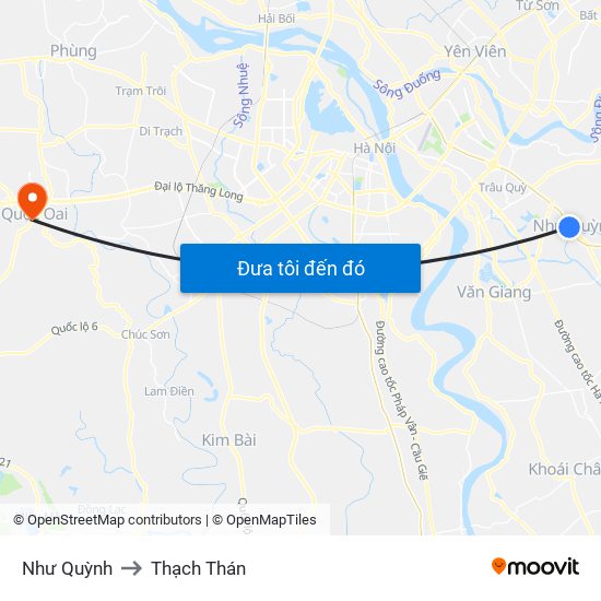 Như Quỳnh to Thạch Thán map