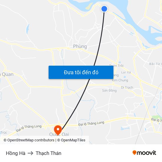 Hồng Hà to Thạch Thán map