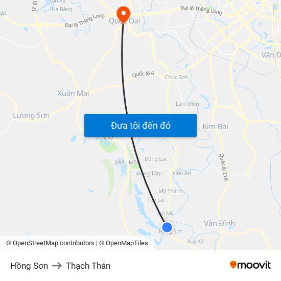 Hồng Sơn to Thạch Thán map
