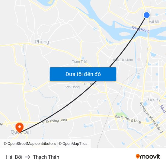 Hải Bối to Thạch Thán map