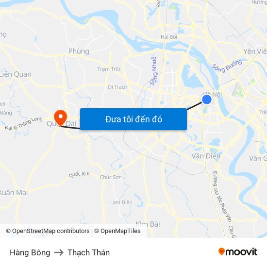 Hàng Bông to Thạch Thán map