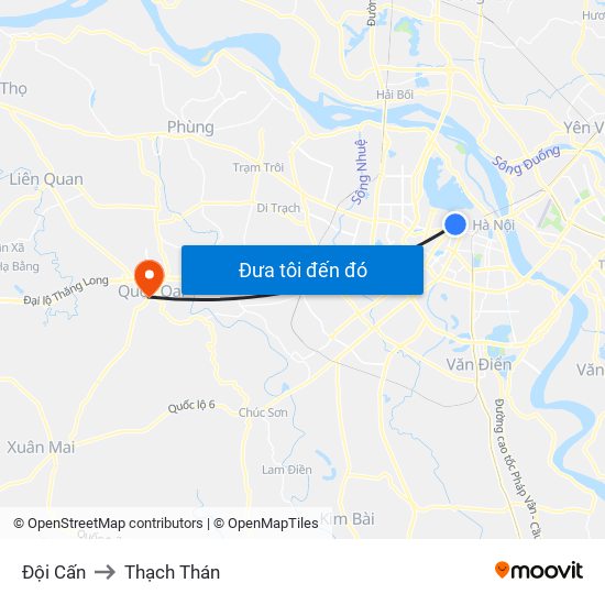 Đội Cấn to Thạch Thán map