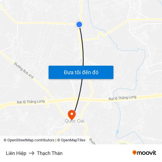 Liên Hiệp to Thạch Thán map