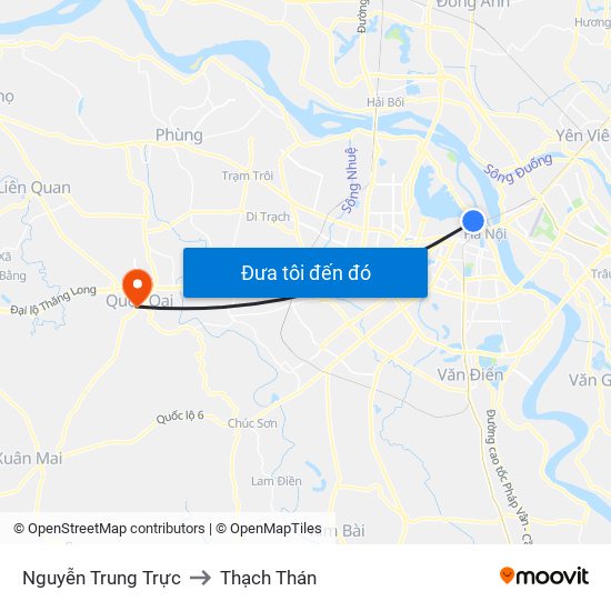 Nguyễn Trung Trực to Thạch Thán map