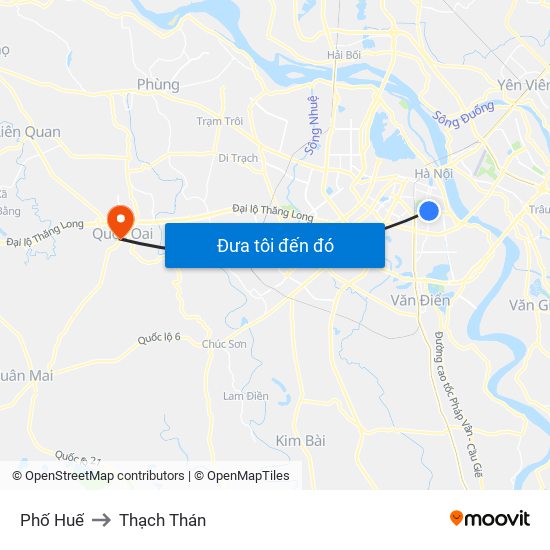 Phố Huế to Thạch Thán map