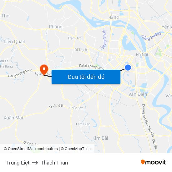 Trung Liệt to Thạch Thán map