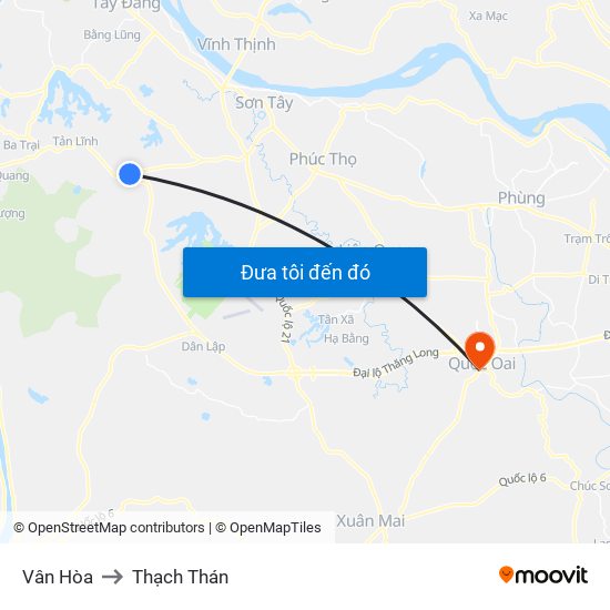 Vân Hòa to Thạch Thán map