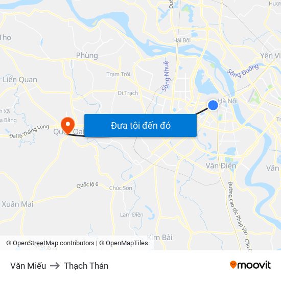 Văn Miếu to Thạch Thán map