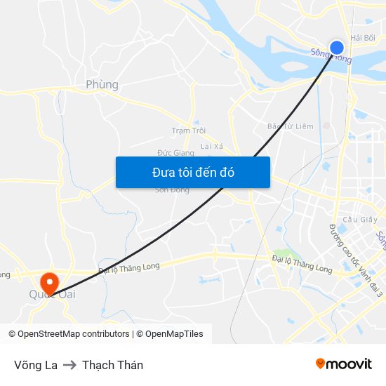 Võng La to Thạch Thán map