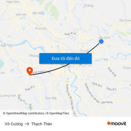 Võ Cường to Thạch Thán map