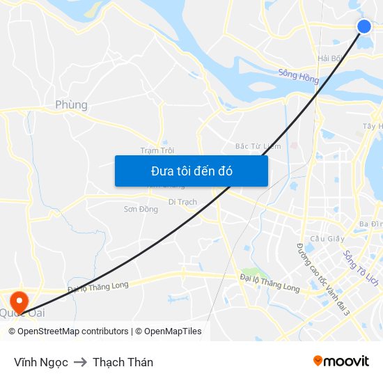 Vĩnh Ngọc to Thạch Thán map