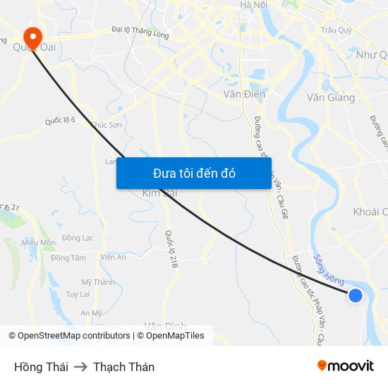 Hồng Thái to Thạch Thán map