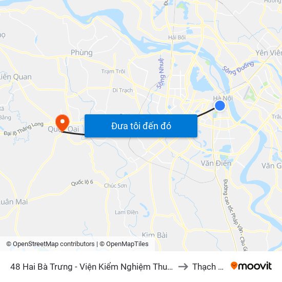 48 Hai Bà Trưng - Viện Kiểm Nghiệm Thuốc Trung Ương to Thạch Thán map