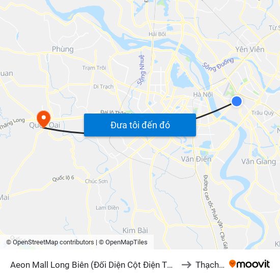 Aeon Mall Long Biên (Đối Diện Cột Điện T4a/2a-B Đường Cổ Linh) to Thạch Thán map