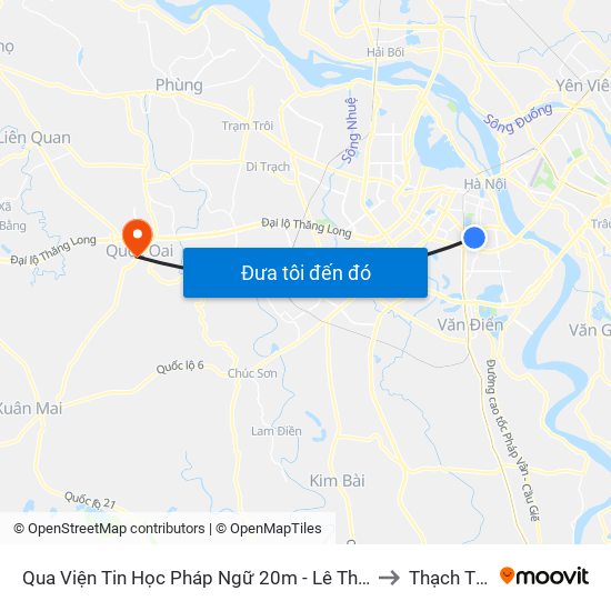 Qua Viện Tin Học Pháp Ngữ 20m - Lê Thanh Nghị to Thạch Thán map