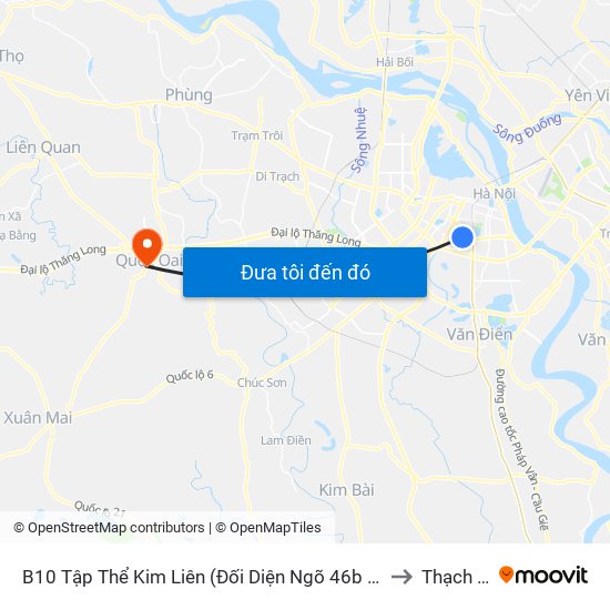 B10 Tập Thể Kim Liên (Đối Diện Ngõ 46b Phạm Ngọc Thạch) to Thạch Thán map