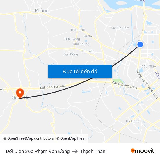 Đối Diện 36a Phạm Văn Đồng to Thạch Thán map