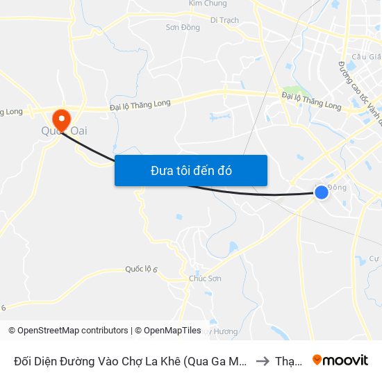 Đối Diện Đường Vào Chợ La Khê (Qua Ga Metro La Khê) - 405 Quang Trung (Hà Đông) to Thạch Thán map