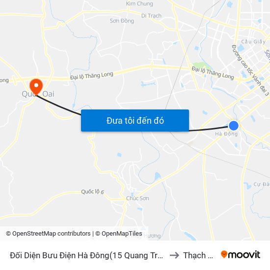 Đối Diện Bưu Điện Hà Đông(15 Quang Trung Hà Đông) to Thạch Thán map