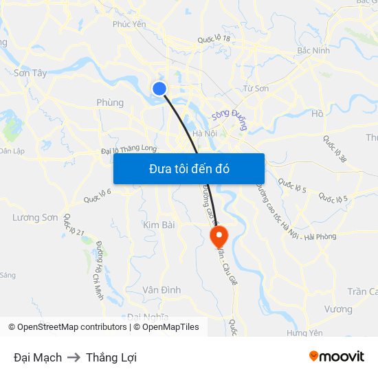 Đại Mạch to Thắng Lợi map