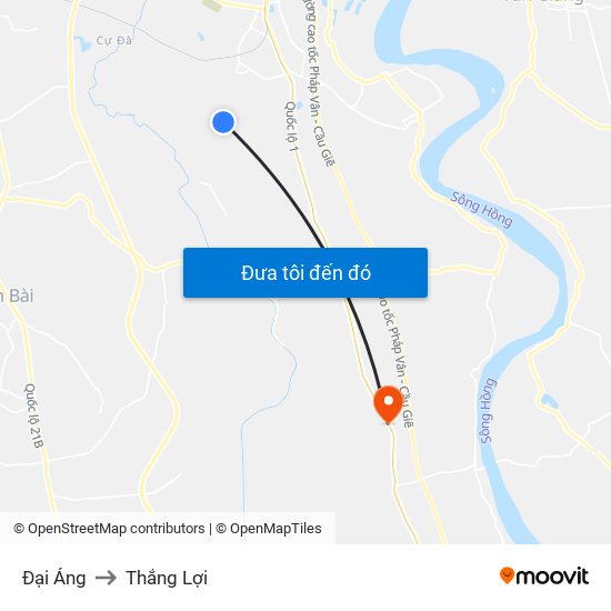 Đại Áng to Thắng Lợi map